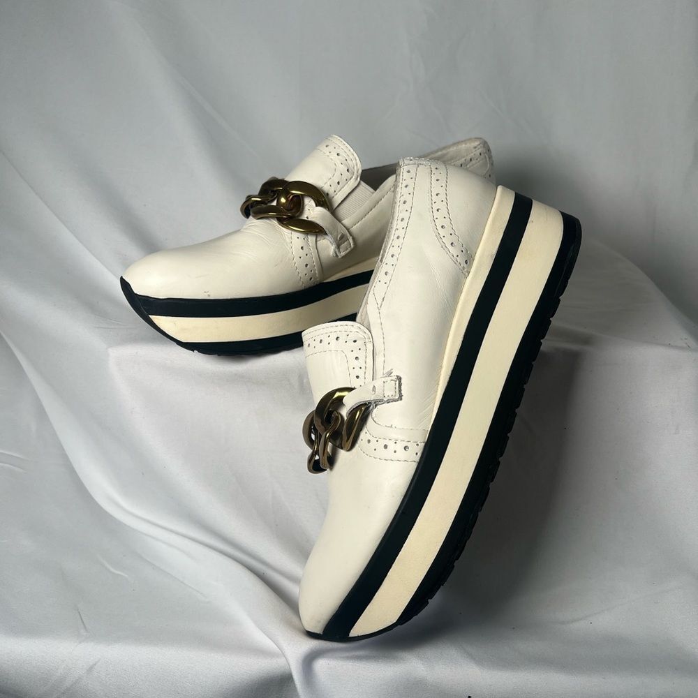 Dolce Vita Jhenee Cream and Black Platform Loafer Creepers Sneakers - size 8.5 - Picture 3 of 10